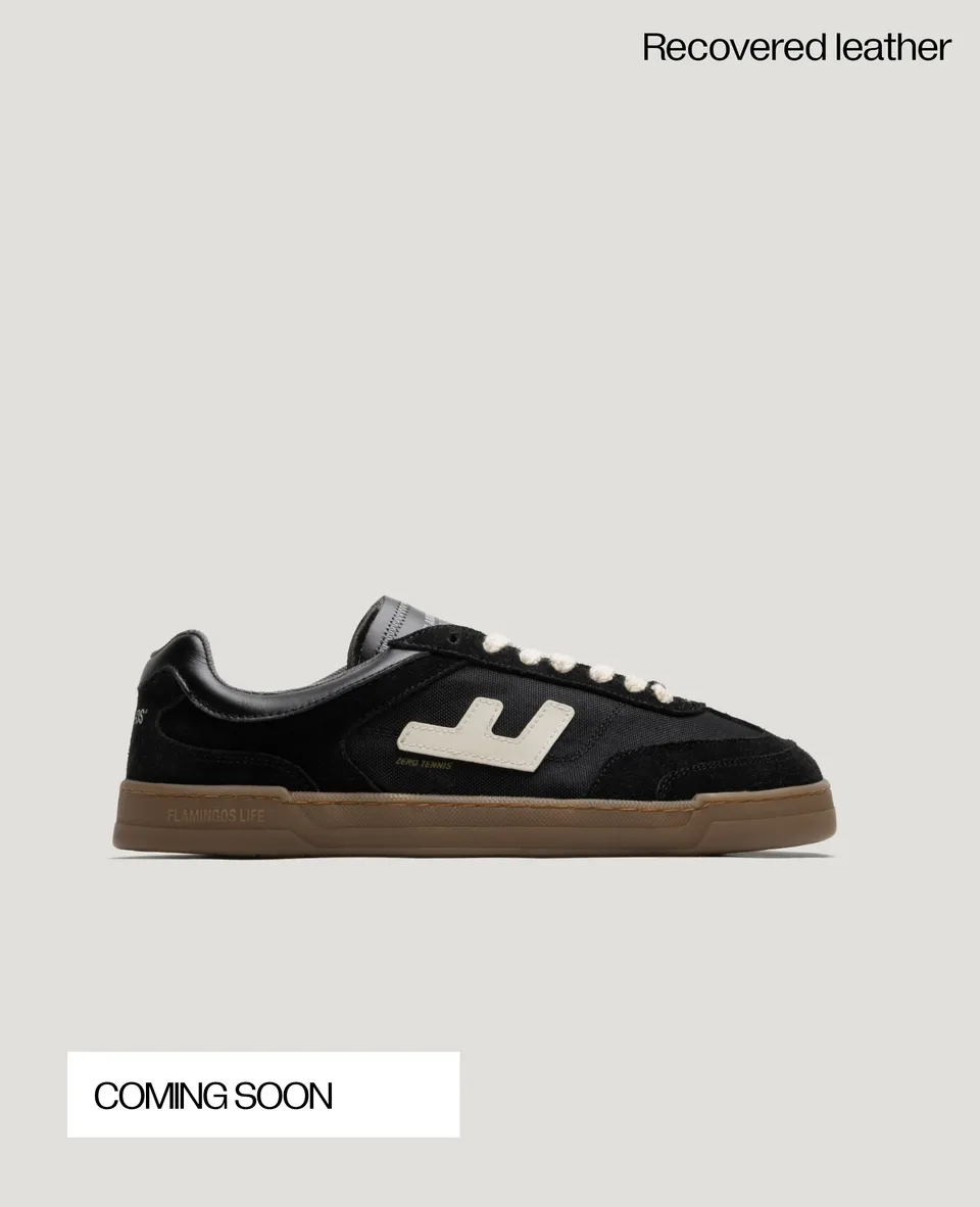 flamingos-life-zero-tennis-black-gum-vegane-barefoot-sneaker image 1