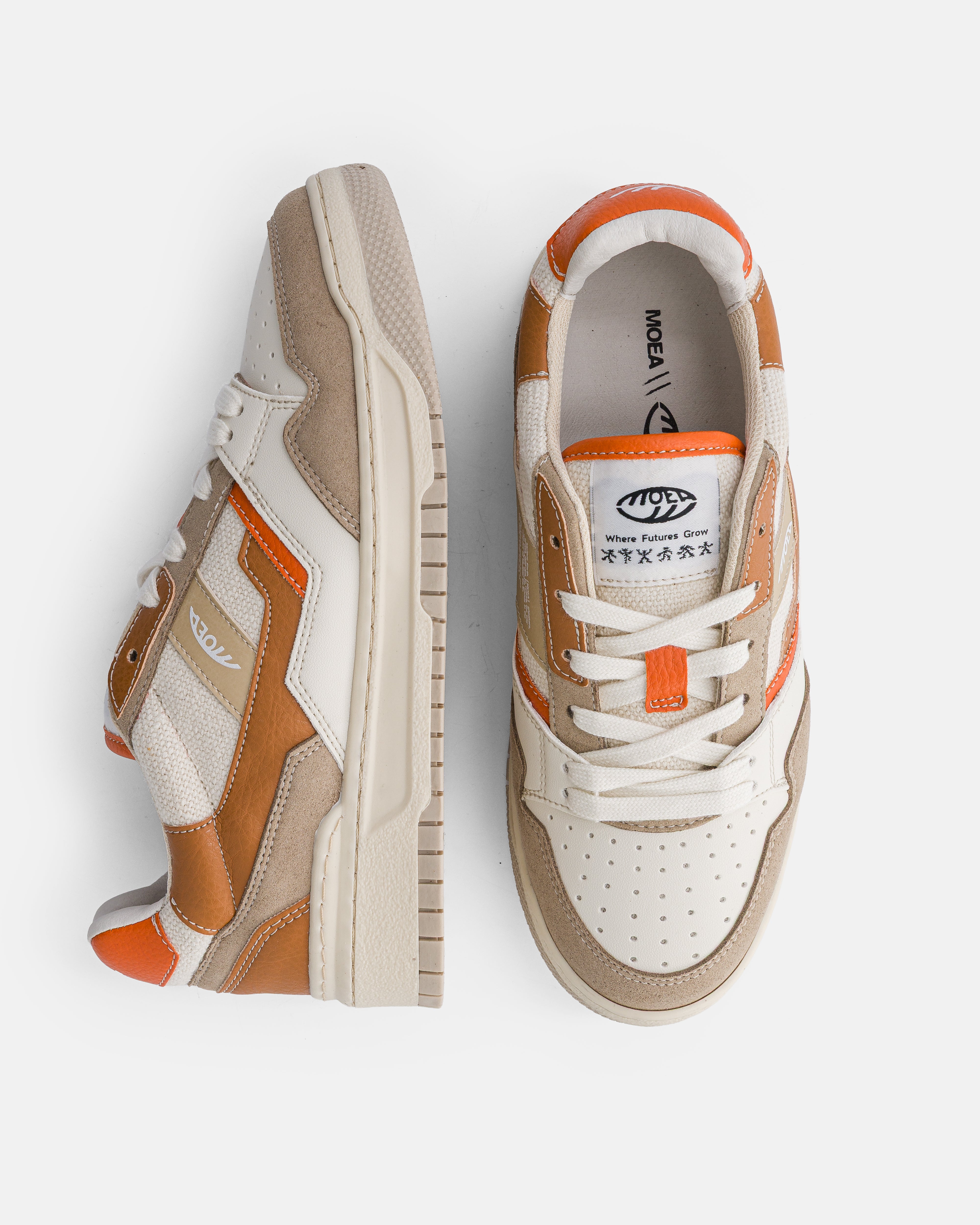 moea-echo-brown-orange-vegan-sneaker-unisex image 2