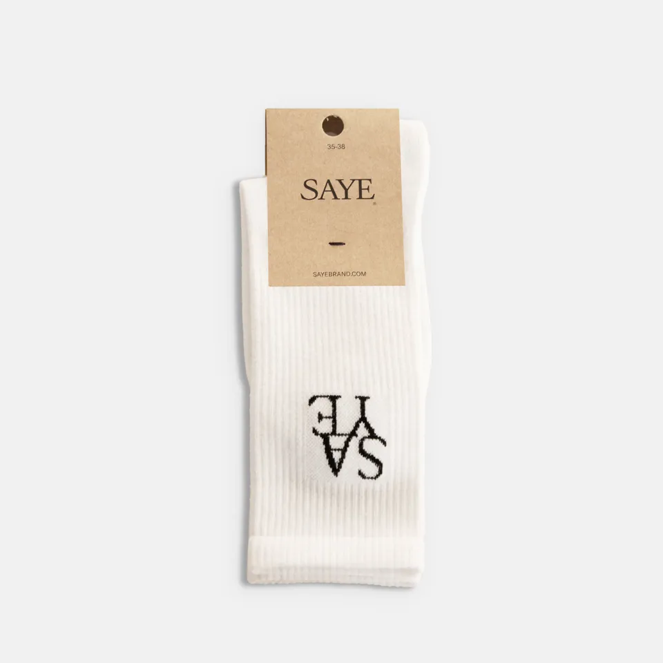saye-crew-everyday-socks-white-bio-baumwoll-socken image 1