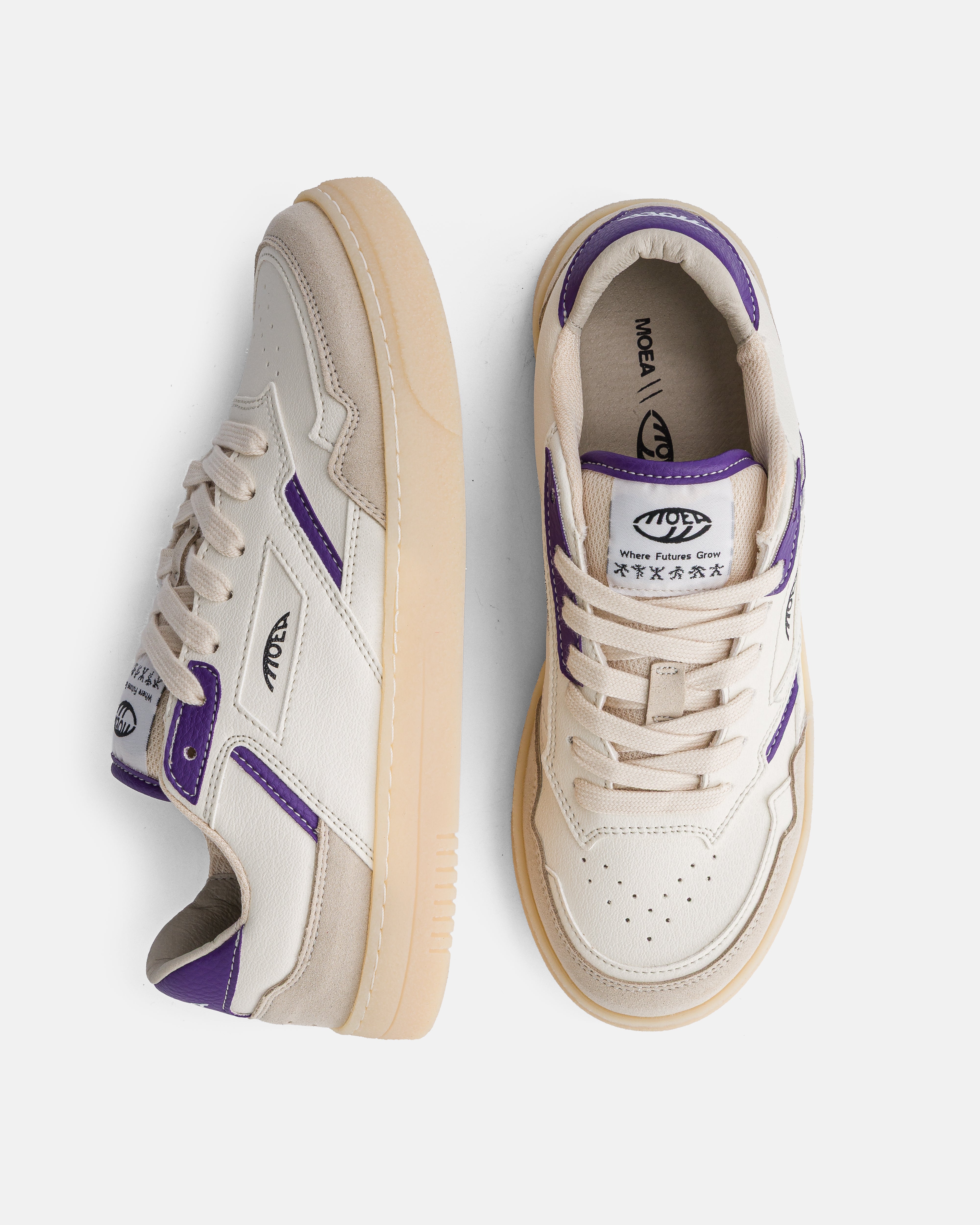 moea-origin-low-vegane-sneaker-beige-purple-orange image 2