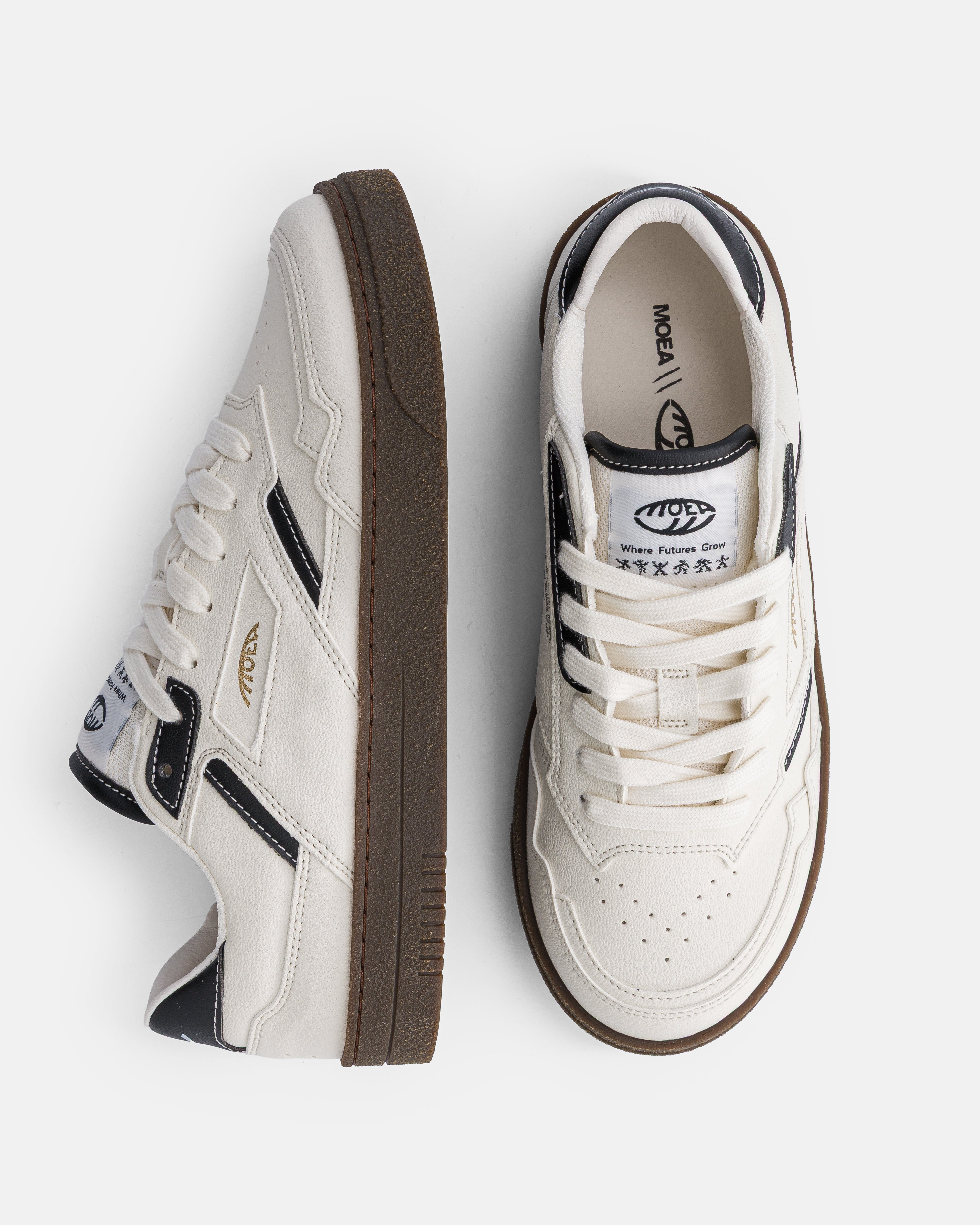 moea-origin-low-vegane-sneaker-black-white-corn image 2