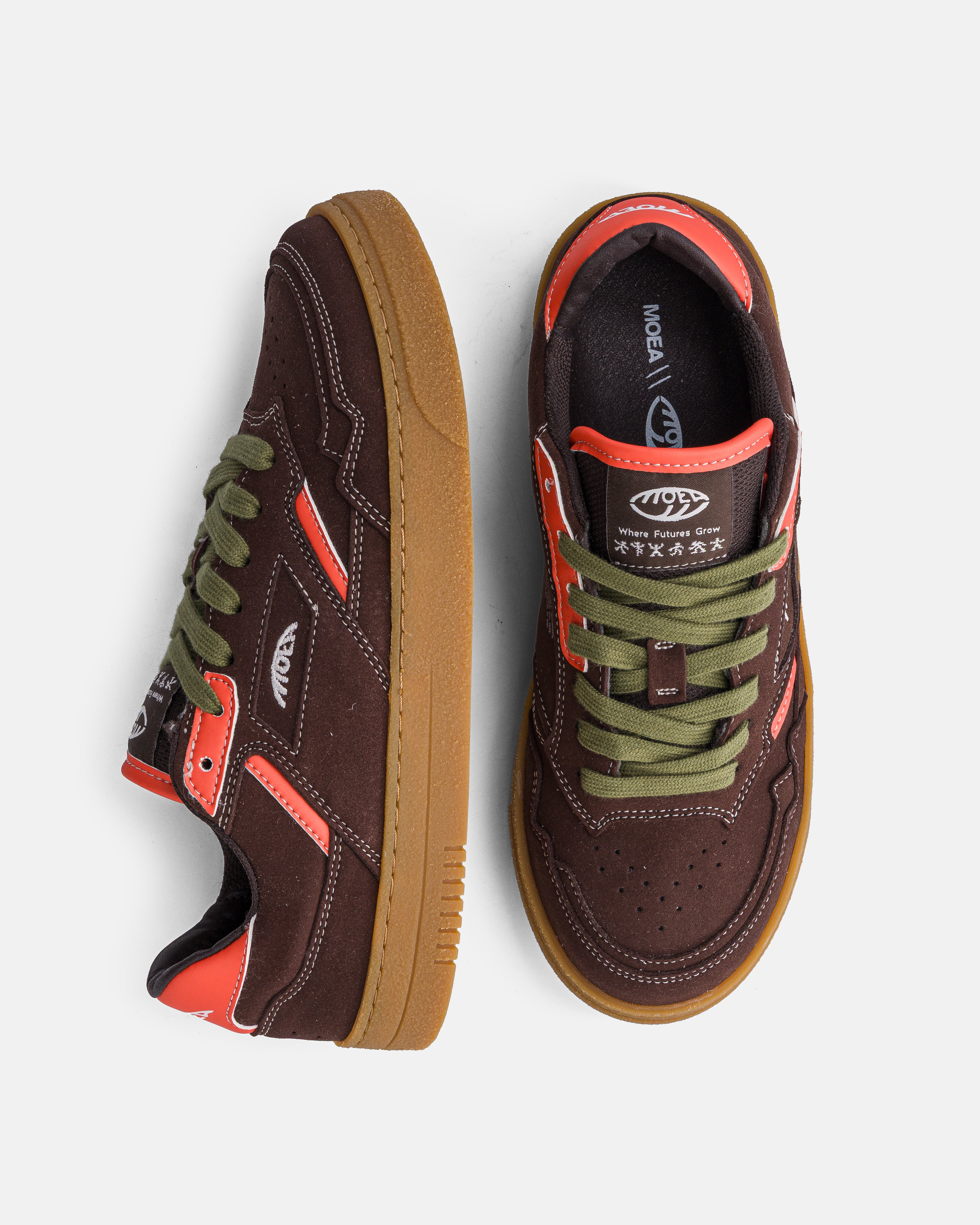 moea-origin-low-vegane-sneaker-brown-orange-corn image 2