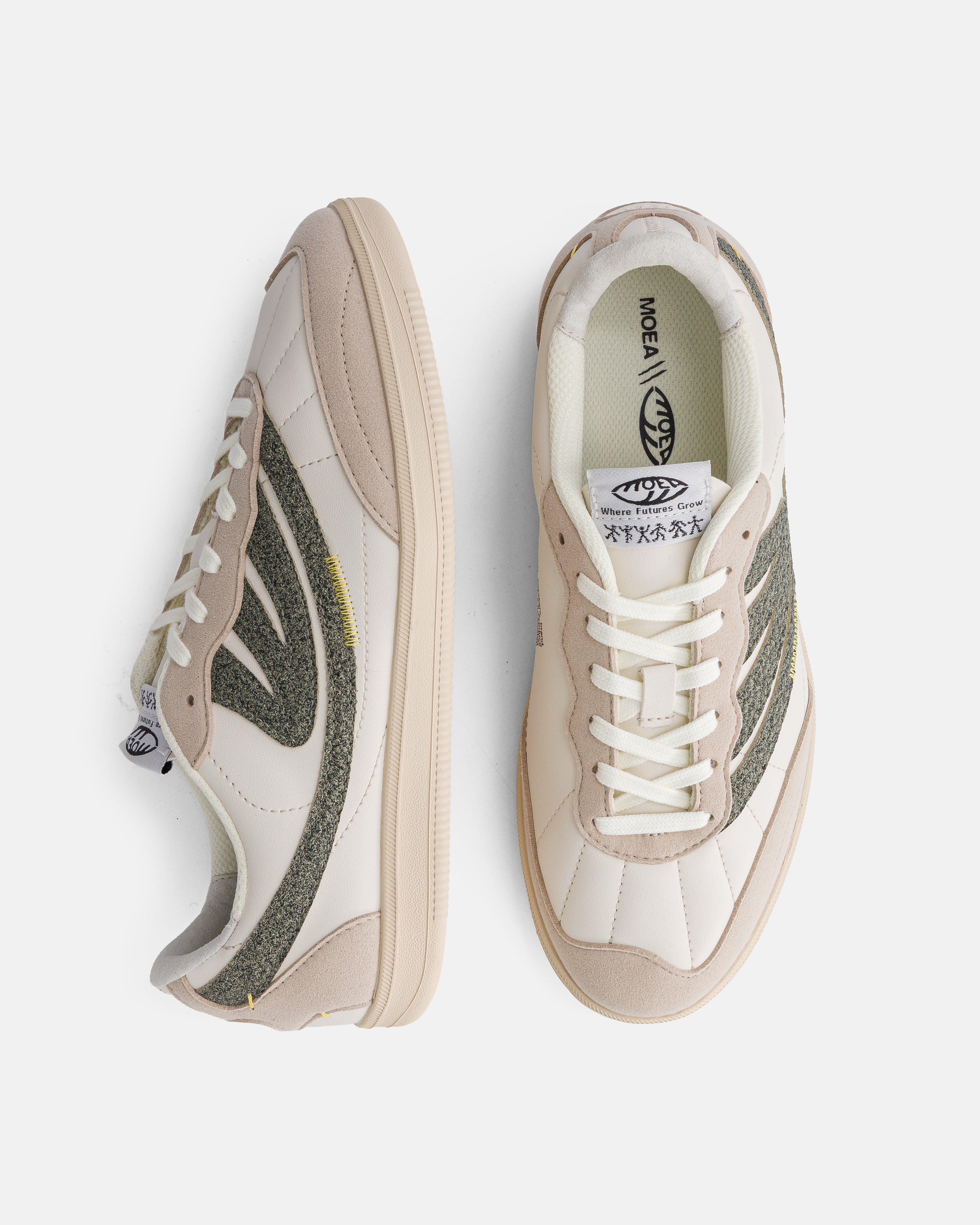moea-flow-vegane-sneaker-beige-green-mushroom image 2