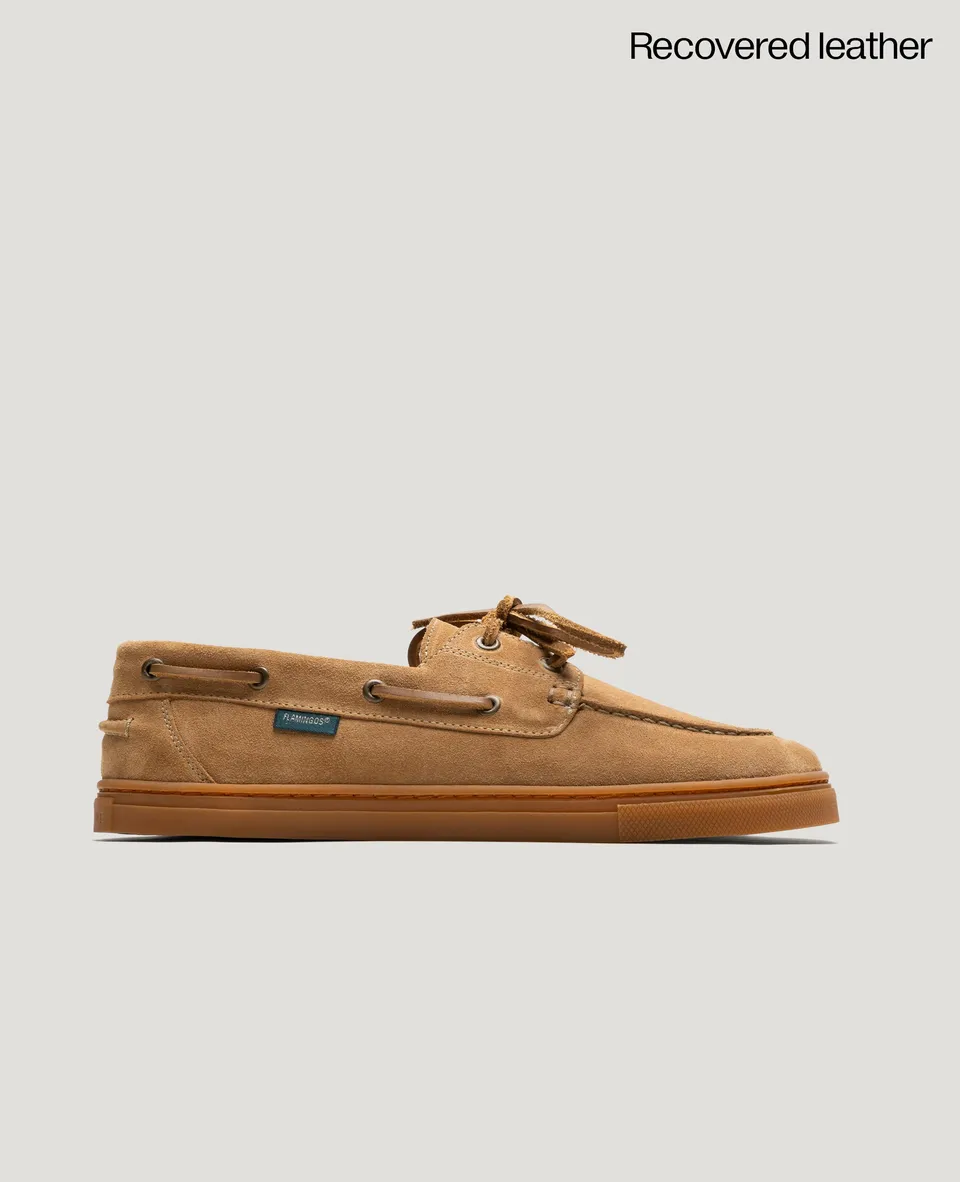 flamingos-life-zero-boat-vegane-sneaker-suede-tan image 1
